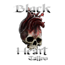 Blackheart Tattoo logo with creative skull